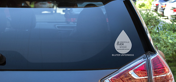 Notfall-Aufkleber bei Hämophilie